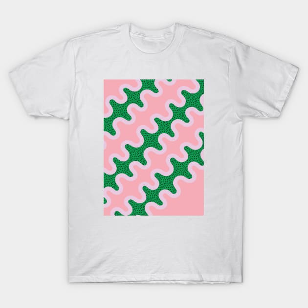 Unique Colorful Pattern - Pink Green T-Shirt by Colorable